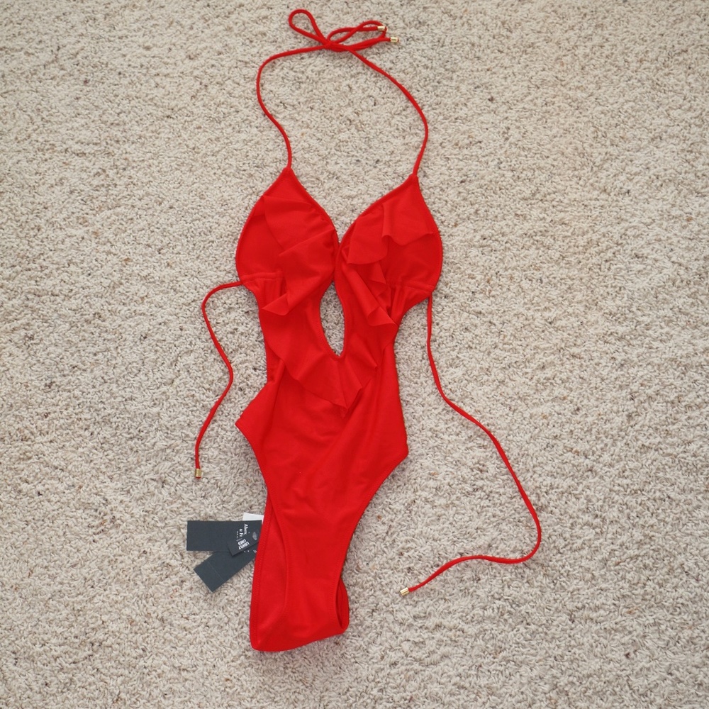 NWT Abercrombie & Fitch Red One Piece Swimsuit